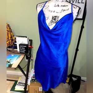 Mini Asos Satin Royal Blue Dress size 12 worn once